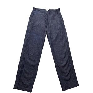 COS Dress Pants Womens 8 Blue Denim Straight Leg Flat Front Zip Pockets Casual